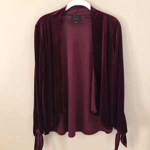 Velvet burgundy cardigan